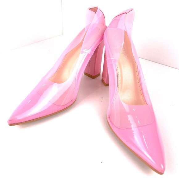 Nasty Gal Heels Womens Pink Pointed Toe Block Heel Barbie Core Size 7 - Picture 1 of 9